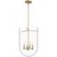 Alturas Gold Bell-Shaped Clear Glass Nickel Pendant Light