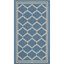 Blue and Beige Rectangular Washable Synthetic Area Rug