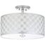 Contemporary 16'' Silver Drum Flush Mount Ceiling Lamp