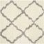 Ivory and Grey Synthetic 4' Square Trellis Shag Rug