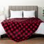 King Size Red and Black Plaid Fleece Blanket