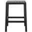 Transitional Capri Black Leather & Wood 27" Counter Stool