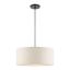 Meadow 3-Light English Bronze Drum Pendant with Oatmeal Shade