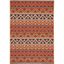 Rustic Red Floral Easy-Care Square Synthetic Area Rug