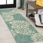 Leafy Green and Cream Floral Reversible Indoor/Outdoor Rug