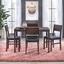 Lucca Espresso 5-Piece Dining Set with Black Upholstered Chairs