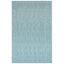 Aqua Flat Woven Stripe Indoor/Outdoor Synthetic Rug