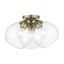 Antique Brass and Clear Glass 3-Light Semi-Flush Mount