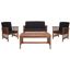 Rocklin 4-Piece Natural & Black Acacia Outdoor Set