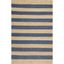 Denim Blue Striped Reversible Flat Woven Jute Runner Rug, 2' 6" x 8'