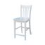 Elegant San Remo 24" White Solid Wood Counter Stool