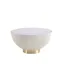 Cream Round Coffee Table with Faux Marble Top and Gold Base