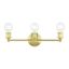 Satin Brass 3-Light Vanity with Steel Finish