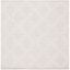 Natural Ivory 6' Square Flatweave Wool Rug