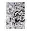 Gray Floral Print Low Pile Reversible Area Rug