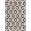 Hand-Knotted Black and Ivory Wool Area Rug, 5' x 8'