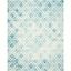 Turquoise & Ivory Hand-Tufted Wool Area Rug 8' x 10'