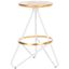 White and Gold Iron Backless Counter Stool with Hairpin Legs