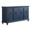 Rustic Blue 65" Solid Pine Wood TV Stand with Cabinet