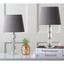 Erin 16'' Clear Crystal Table Lamp Set with Grey Shades