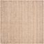 Ivory Natural Fiber 7' x 7' Square Hand-Knotted Rug