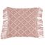 18" Rose Macramé Cotton Square Throw Pillow with Fringe