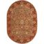 Elegant Heritage Oval Red Wool Area Rug - 4'6" x 6'6"