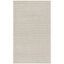 Silver and Ivory Handwoven Wool and Cotton Area Rug