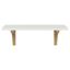 Classic White and Gold Wood Floating Wall Shelf, 24 inches