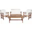 Fontana Brown Acacia 4-Piece Outdoor Conversation Set