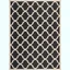 Elegant Scallop Lattice 9' x 12' Black Synthetic Area Rug