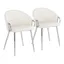 Claire White Faux Leather and Chrome Dining Chair Set