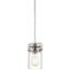 Brushed Nickel Mini Pendant with Clear Glass Shade