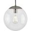 Brushed Nickel 10" Globe Pendant Light with Clear Glass Shade