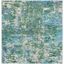 Green and Turquoise Square Synthetic Area Rug