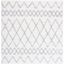 Ivory and Light Grey Square Synthetic Shag Rug, 6'7"