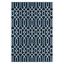 Navy Blue Nautical Stripe and Anchor 2'3" x 4'6" Synthetic Area Rug