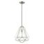 Contemporary Brushed Nickel Mini Pendant with Geometric Shade