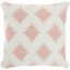 Blush Pink Ivory Woven Diamonds 20" Square Cotton Throw Pillow