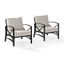 Kaplan Outdoor Steel Chairs with Oatmeal Cushions, 2-Piece Set