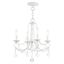 Antique White Mini 4-Light Candelabra Chandelier with Crystal Accents