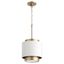 Studio White and Aged Brass Drum Pendant Light