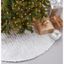 Silver Foil Print Faux Fur Christmas Tree Skirt