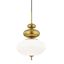 Elsie Aged Brass Globe Pendant with Opal Glossy Glass Shade