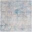 Gray and Blue Hand-Knotted Square Viscose Area Rug