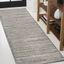 Gray and Cream Striped Synthetic Runner Rug, 2'-2" X 8'