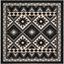 6'7" Square Black/Beige Synthetic Reversible Indoor/Outdoor Rug