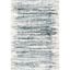 Ivory and Teal Abstract Shag Area Rug 3' x 5'