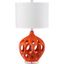 Regina 29" Orange Ceramic Table Lamp with White Shade