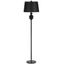 Black Steel Torchiere Floor Lamp with Empire Shade